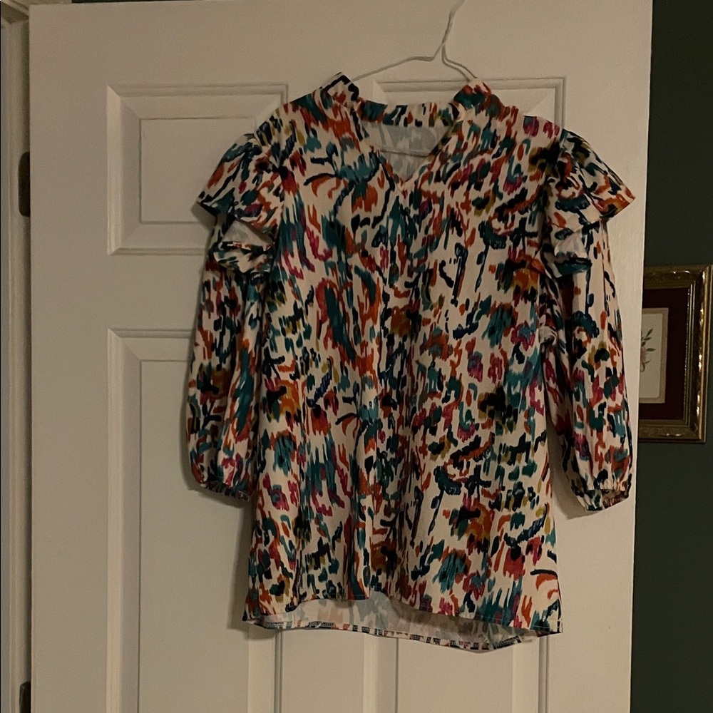 Multicolor Abstract Print Women's Top